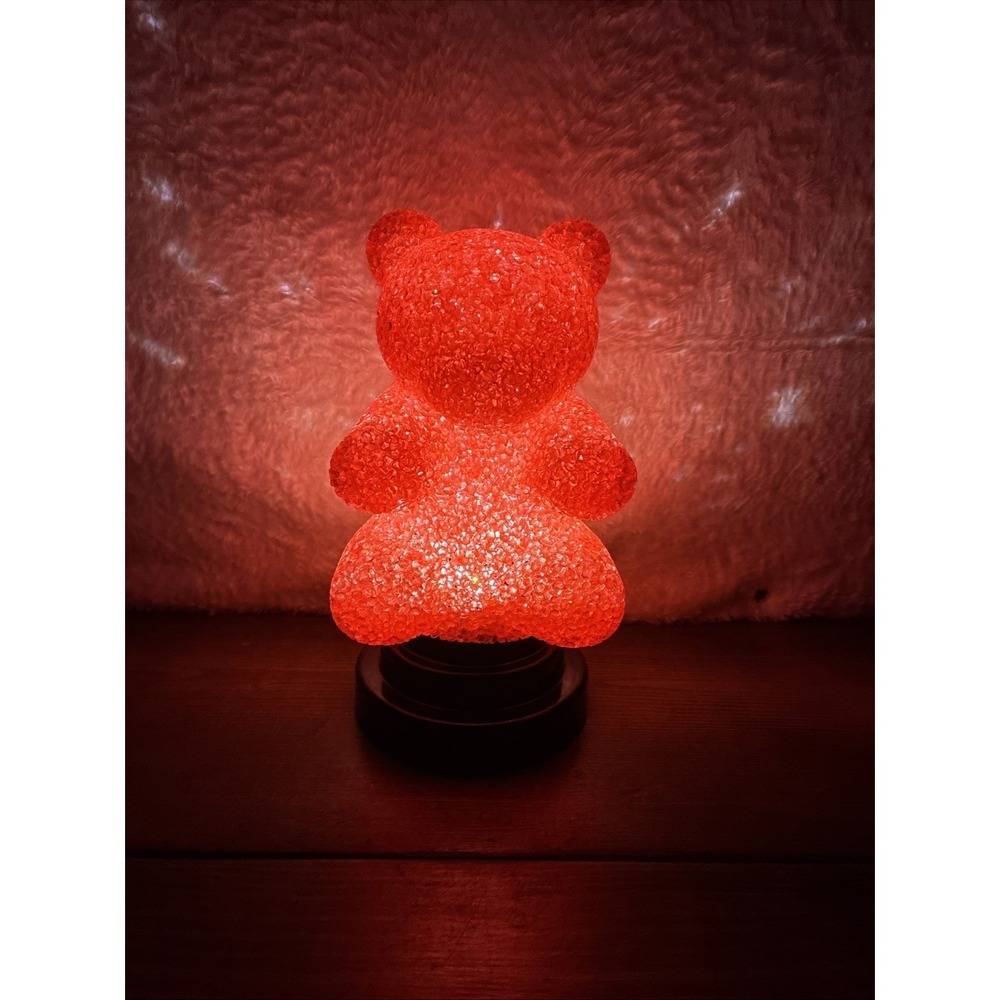 Gummi Bear Mood Lamp Night Light Red Plastic 8" Y2K Gummybear